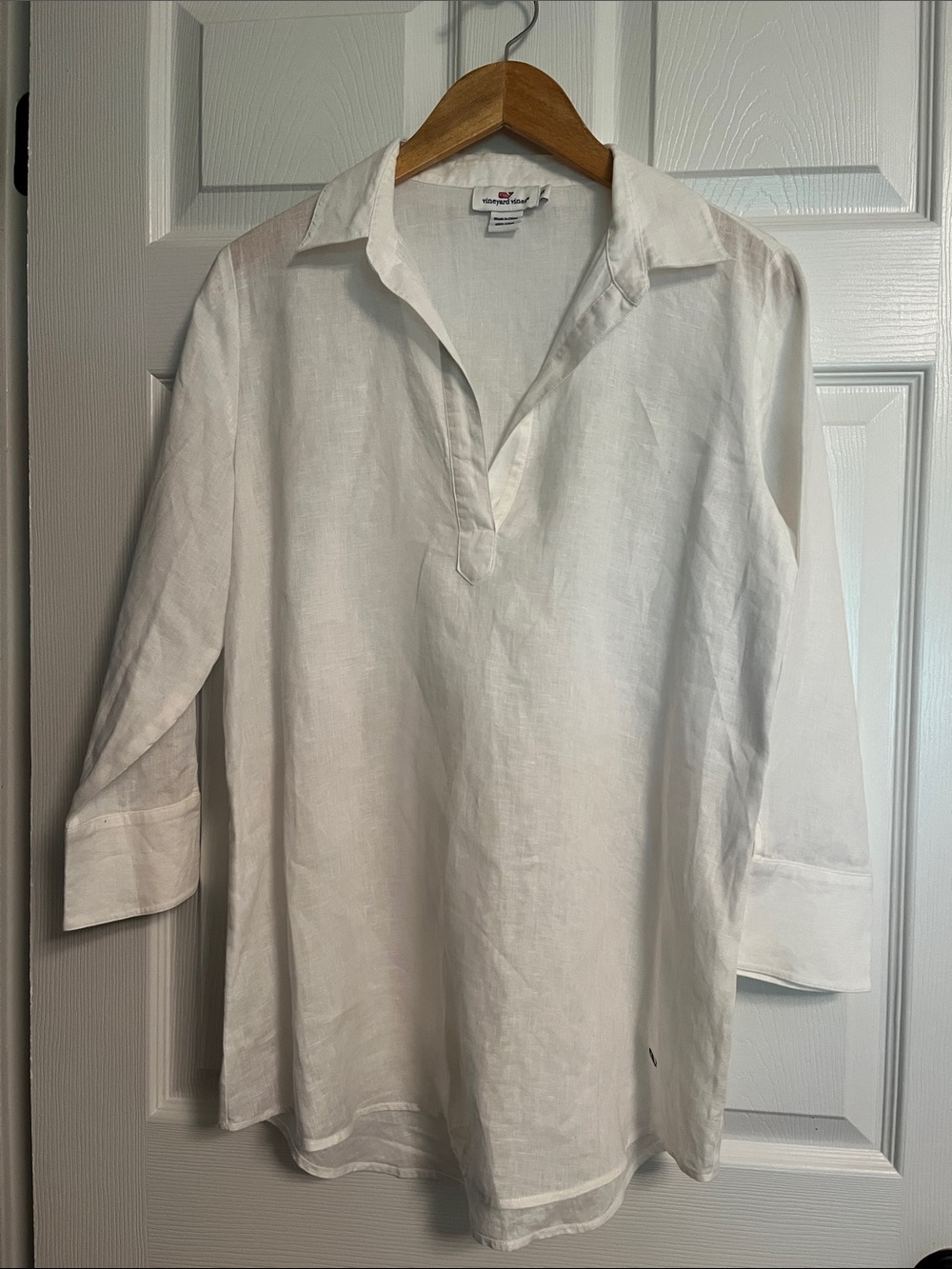 Vineyard Vines White Linen Pullover Shirt